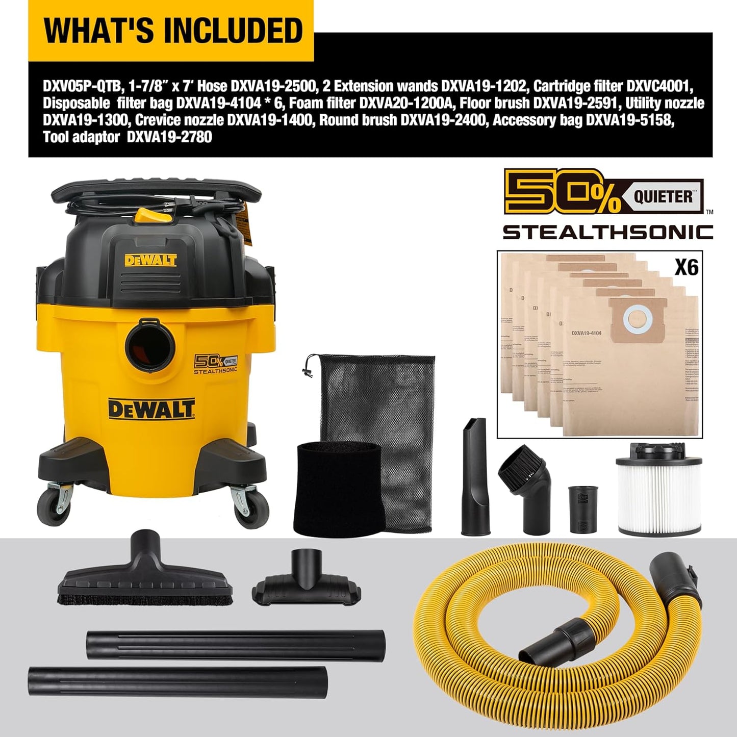 Aspirapolvere Wet & Dry 5 Galloni DXV05P-QTB